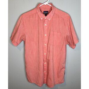 Men’s Patagonia Medium Button Down Collared Short Sleeve Shirt Pink Organic